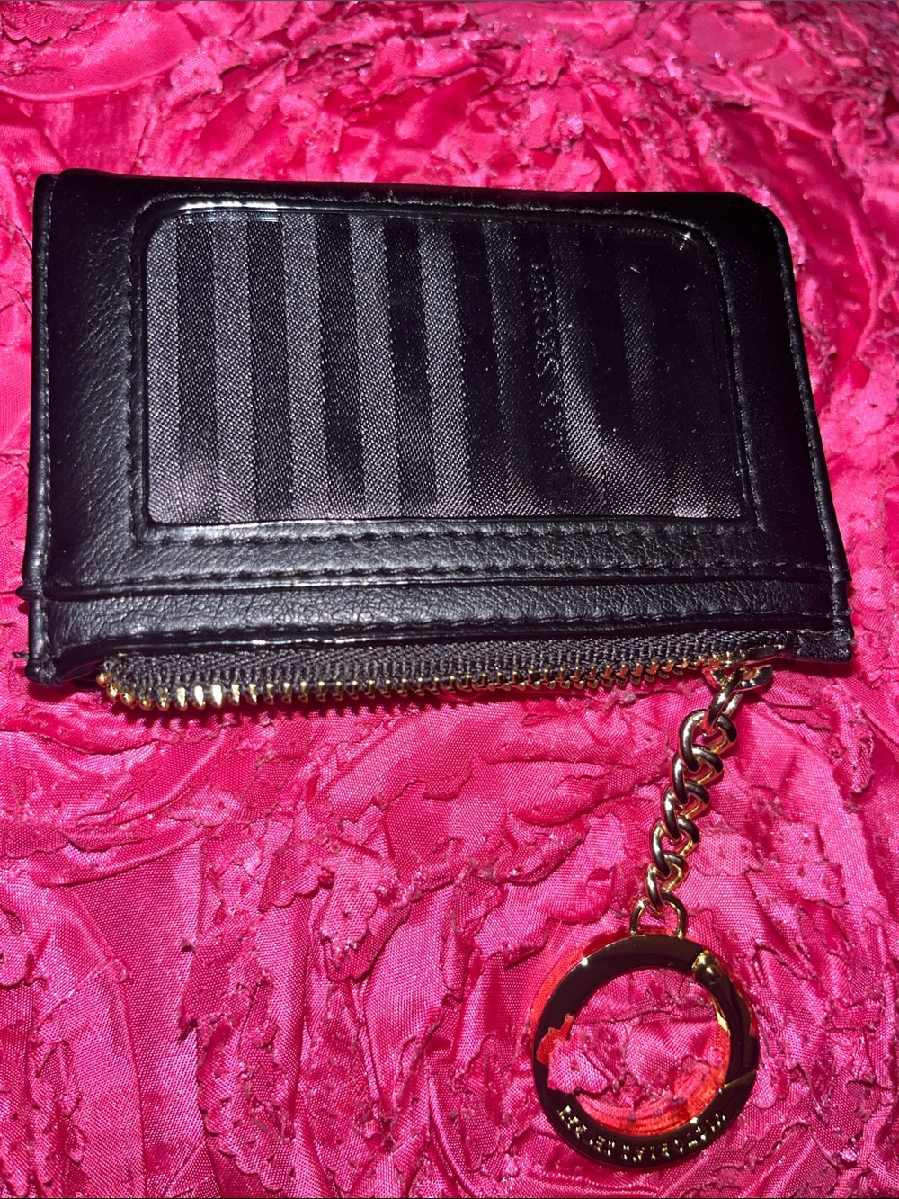 Victoria's Secret Black Quilted Leather Keyring Card Holder - Picture 3 of 3